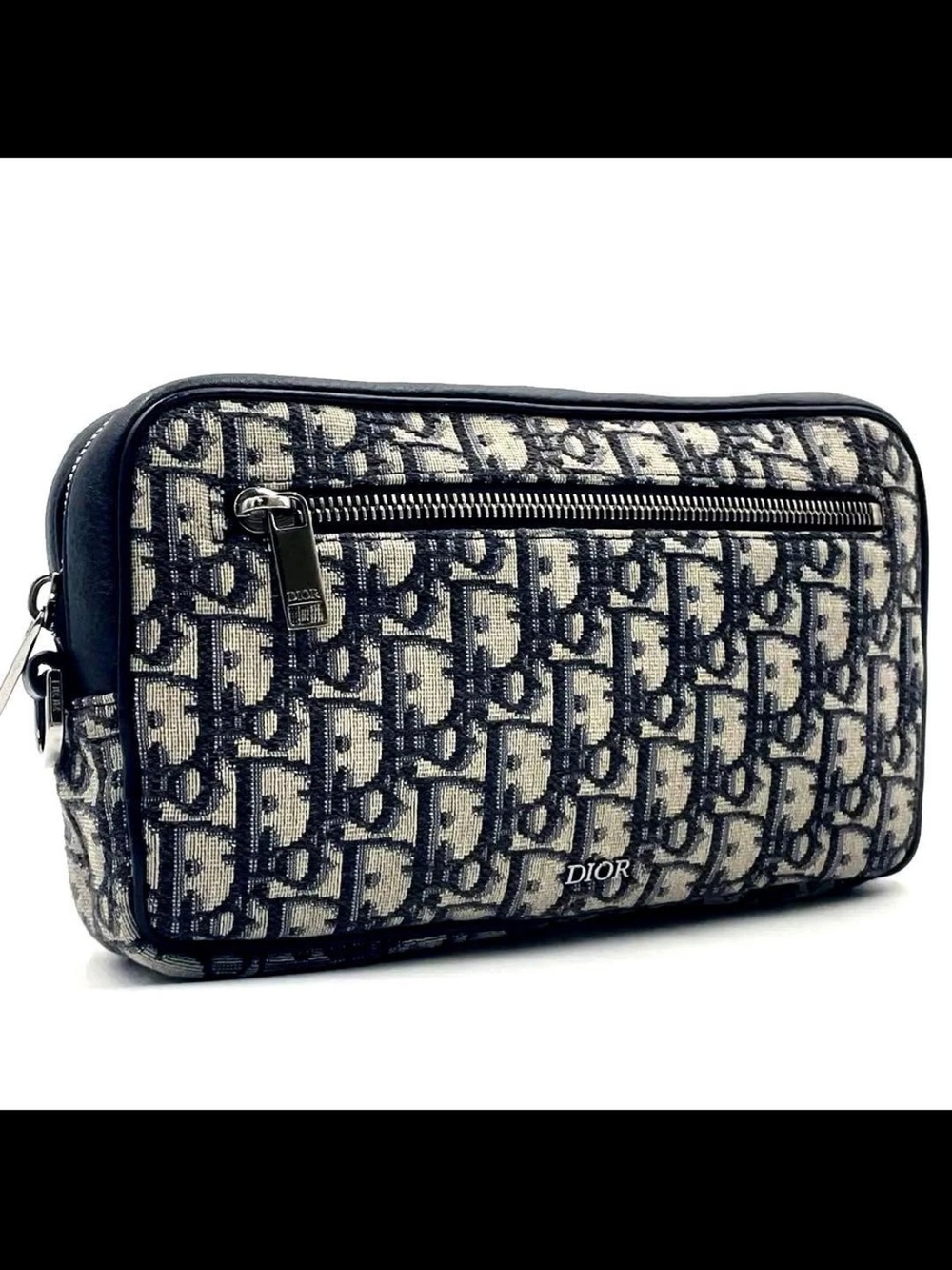 Dior Navy and Beige Monogram Cosmetic Pouch